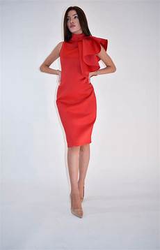 Red Midi Cocktail Dress